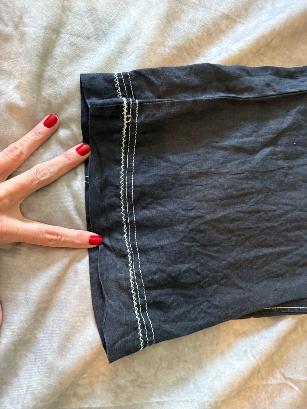 Johnny Was Pete & Greta Cargo Pants with Contrast Stitching 100% linen - Picture 9 of 9
